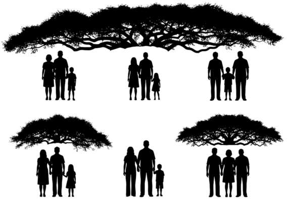 Family Under Tree Silhouette SVG Clipart: A Versatile Tool for Creative Projects