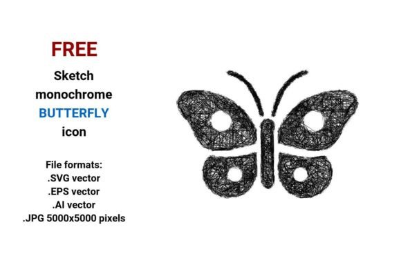 FREE Sketch Butterfly Icon