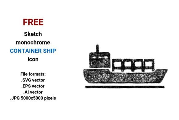 FREE Sketch Container Ship Icon: A Strategic Design Asset for Modern Creatives