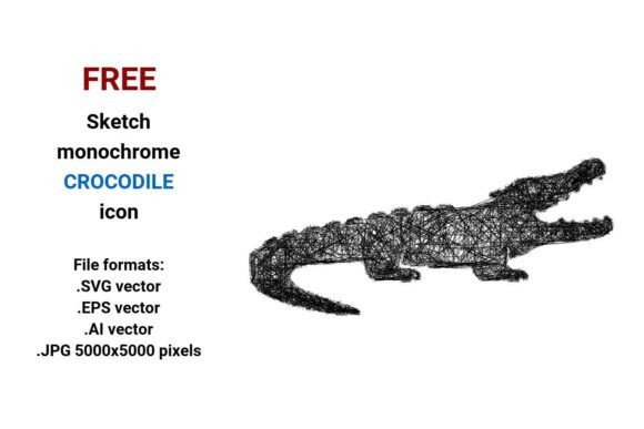 Free Sketch Crocodile Icon