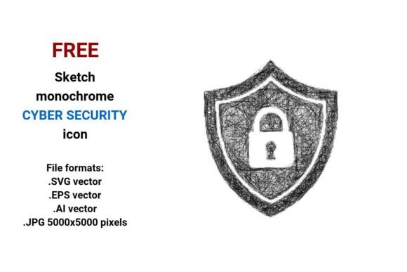 FREE Sketch Cyber Security Icon and Vector Files for Digital Security