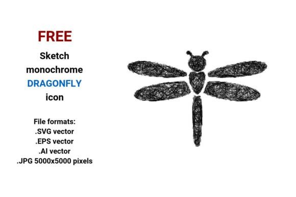 FREE Sketch Dragonfly Icon: A Creative and Practical Resource for Designers and Developers