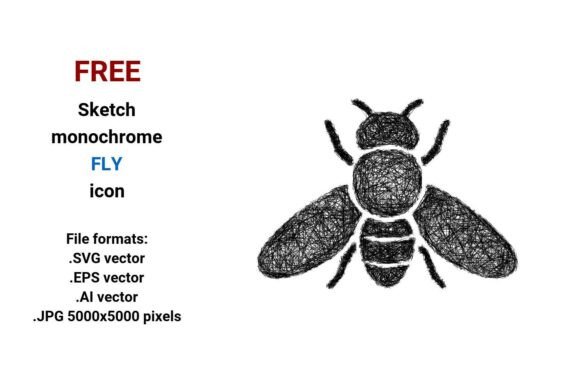 Free Sketch Fly Icon