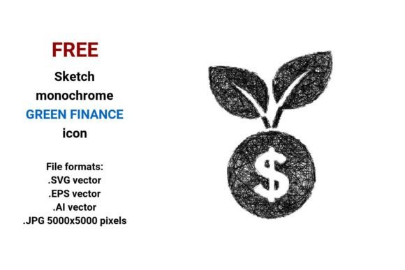 FREE Sketch Green Finance Icon: A Versatile Tool for Sustainable Design