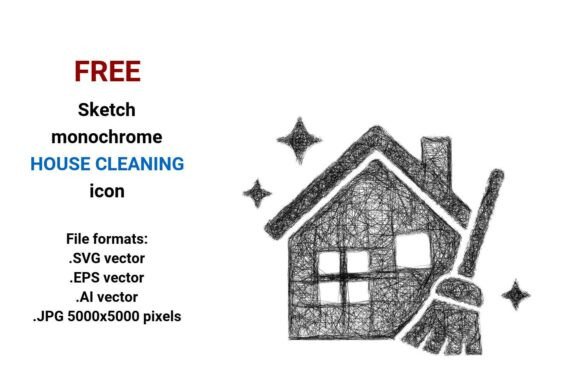 FREE Sketch House Cleaning Icon: A Strategic Tool for Branding and Design