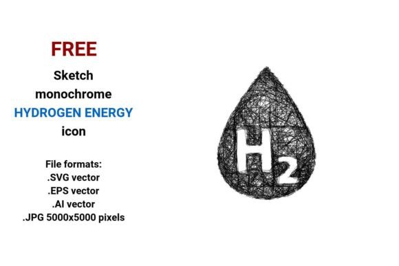 FREE Sketch Hydrogen Energy Icon: A Strategic Tool for Modern Design and Communication