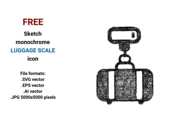 FREE Sketch Luggage Scale Icon: A Versatile Resource for Designers and Creators