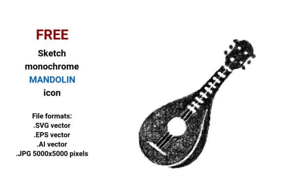 Free Sketch Mandolin Icon
