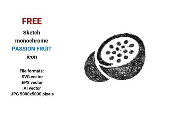 FREE Sketch Passion Fruit Icon: A Versatile Resource for Designers and Creators
