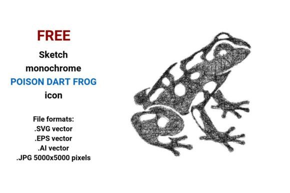 FREE Sketch Poison Dart Frog Icon - Vector & JPG Formats for Designers and Creators