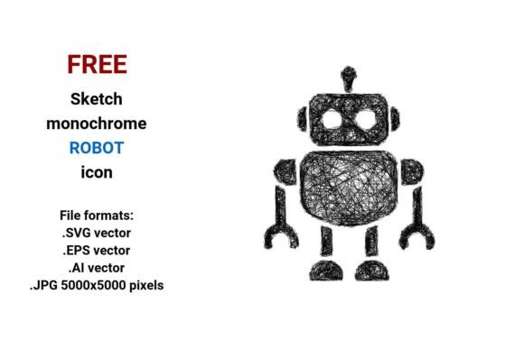 FREE Sketch Robot Icon: A Versatile Resource for Designers and Developers
