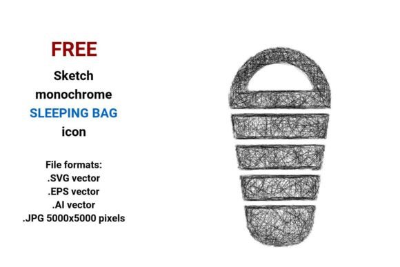 Free Sketch Sleeping Bag Icon