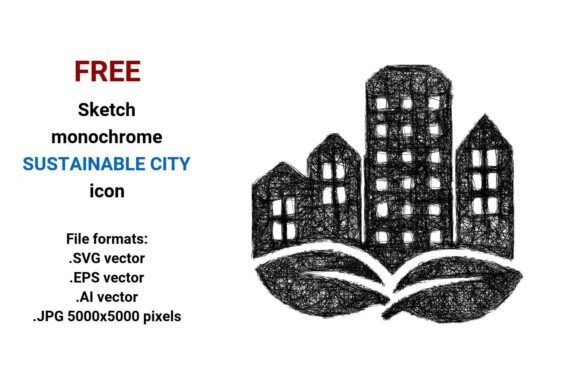 FREE Sketch Sustainable City Icon