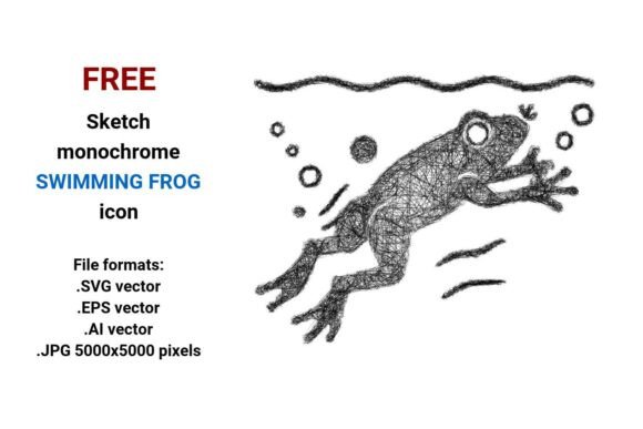 FREE Sketch Swimming Frog Icon: A Versatile Design Asset for Modern Workflows