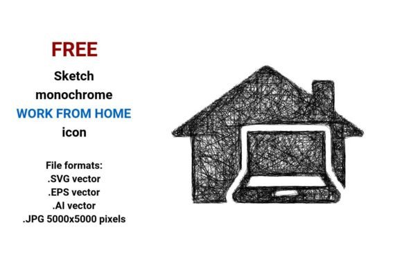 Free Sketch Work From Home Icon