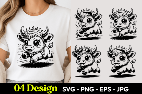 Funny Cow Cartoon SVG PNG