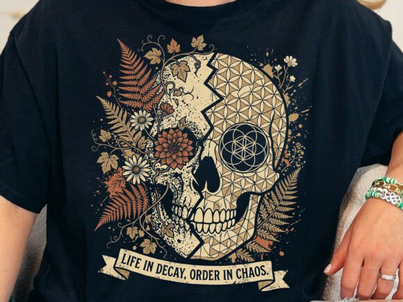 Geometric Skull Floral PNG: A Fusion of Elegance and Symbolism
