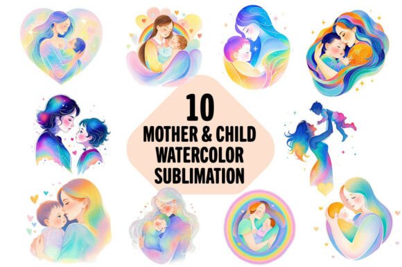 Mother Child Watercolor Sublimation Free: A Versatile Digital Asset for Creative Projects