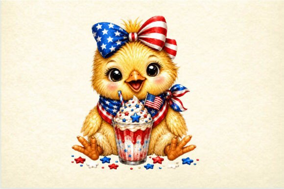 Patriotic Baby Chick Clipart