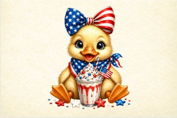Patriotic Duckling Clipart: A Versatile Design for Creative Projects